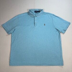 Polo Ralph Lauren Flesh Pony Polo Men's L Blue Classic Soft Cotton Shirt